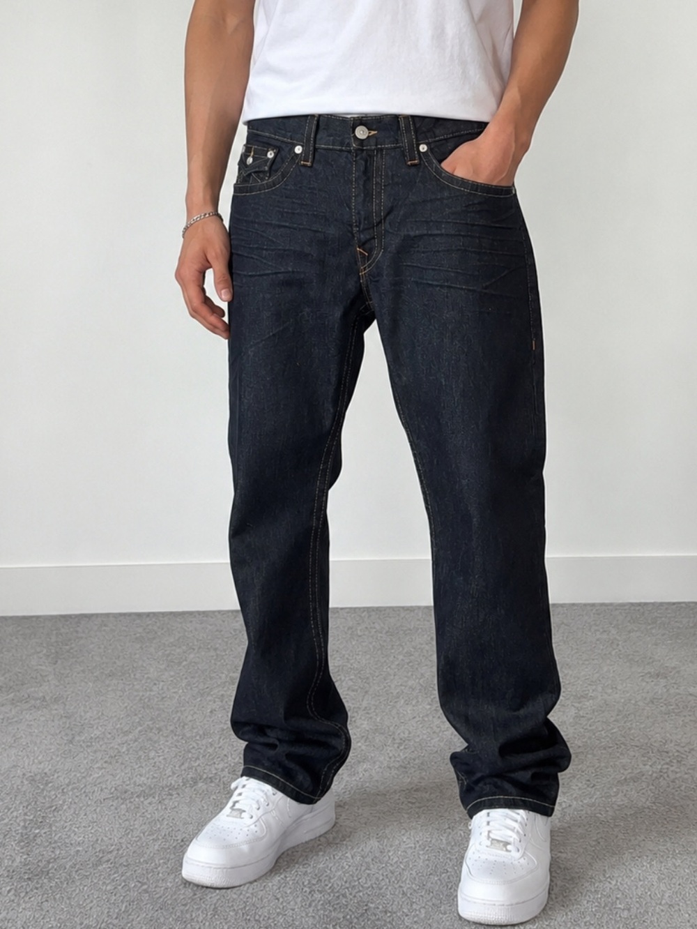True Religion Ricky Straight Dark Jeans Men’s Size 40 NWOT USA Made